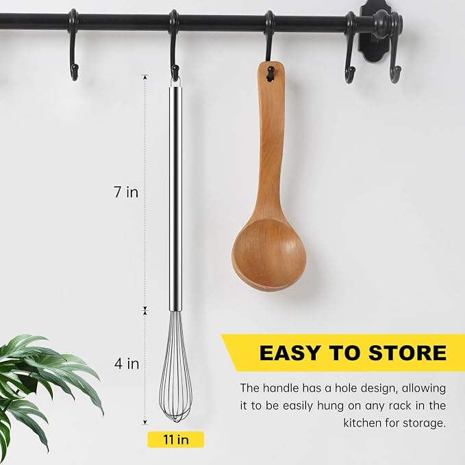 NileHome Mini Whisks Stainless Steel Whisk 11" Kitchen Small Wisk Balloon Wire - Image 2