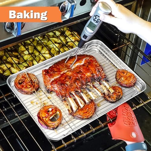P&P CHEF Cooling Baking Rack Stainless Steel, 16.6" x 11.5", 2 Pcs
