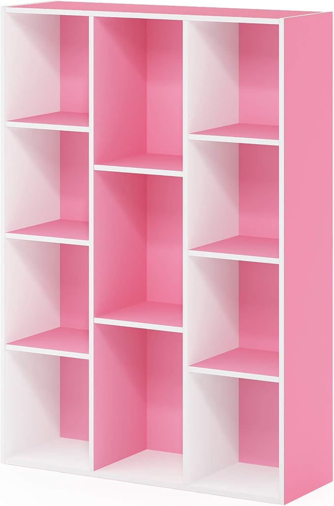 Furinno LUDER Book Shelf, 11-Cube Bookshelf, Reversible Bookcase, 9.4 x 29.1 x - Image 6