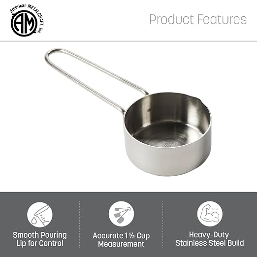 American Metalcraft 1-1/2 Cup Stainless Steel Measuring Cup - Image 3