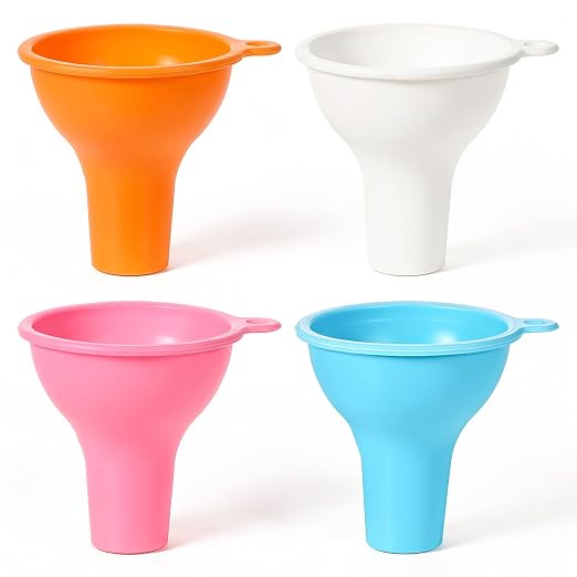 4 Pack Silicone Funnel, 3 Inch Wide Mouth Funnel by Unknown