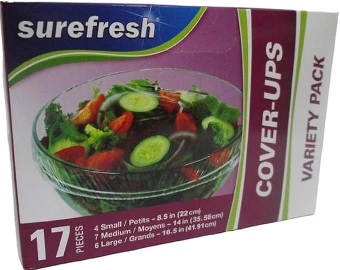 Reusable Stretch to Fit Food Covers, Variety Pack Cover-ups by SureFresh