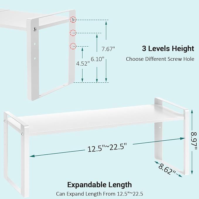 Expandable Cabinet Organizer Shelves, 88lbs High Weight Capacity, Heavy-Duty - Image 3