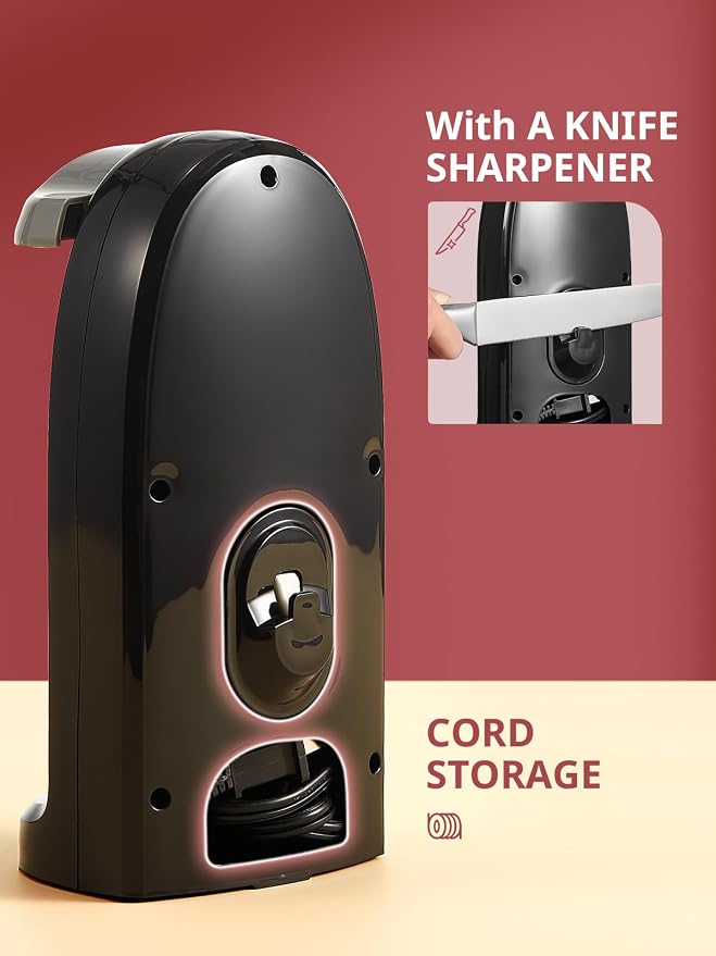 Reemix Electric Can Opener, One-Touch Operation, Knife Sharpener and Bottle - Image 5