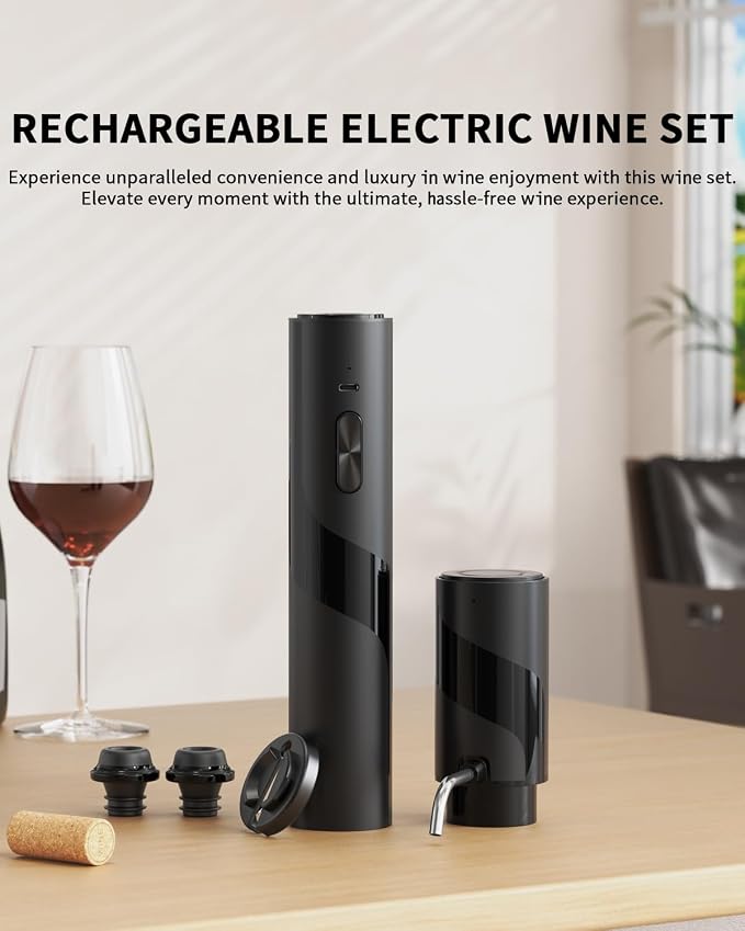 CIRCLE JOY Electric Wine Bottle Opener Set Rechargeable 7-in-1 Wine Set - Image 2
