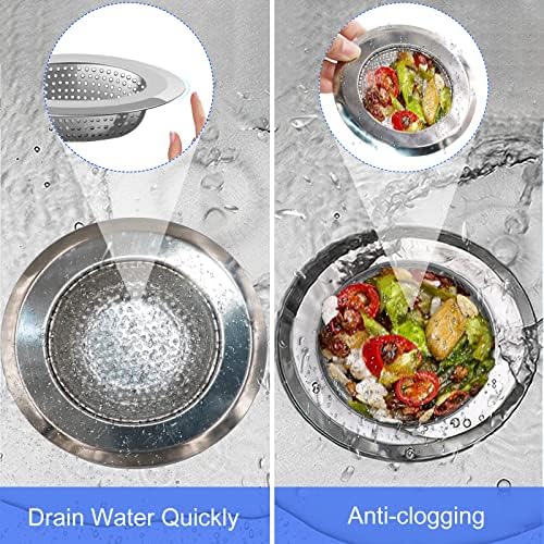 V-TOP Kitchen Drain Strainer Stopper 4 Pack, Universal 6 Inch Silicone