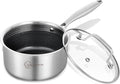 LOLYKITCH 2.5 QT Hybrid Tri-Ply Stainless Steel Non-Stick Saucepan by LolyKitch