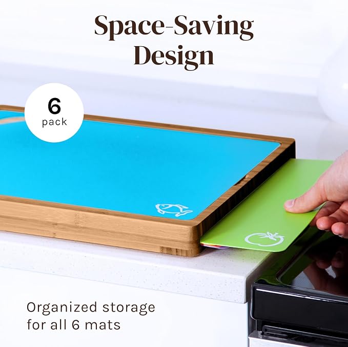 Cooler Kitchen Cutting Boards for Kitchen – Checkered Bamboo Cutting Board Set - Image 4