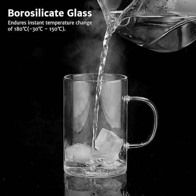 ecooe 16.9 Oz Borosilicate Glass Tea Mug Cup Tea Glasses - Image 5