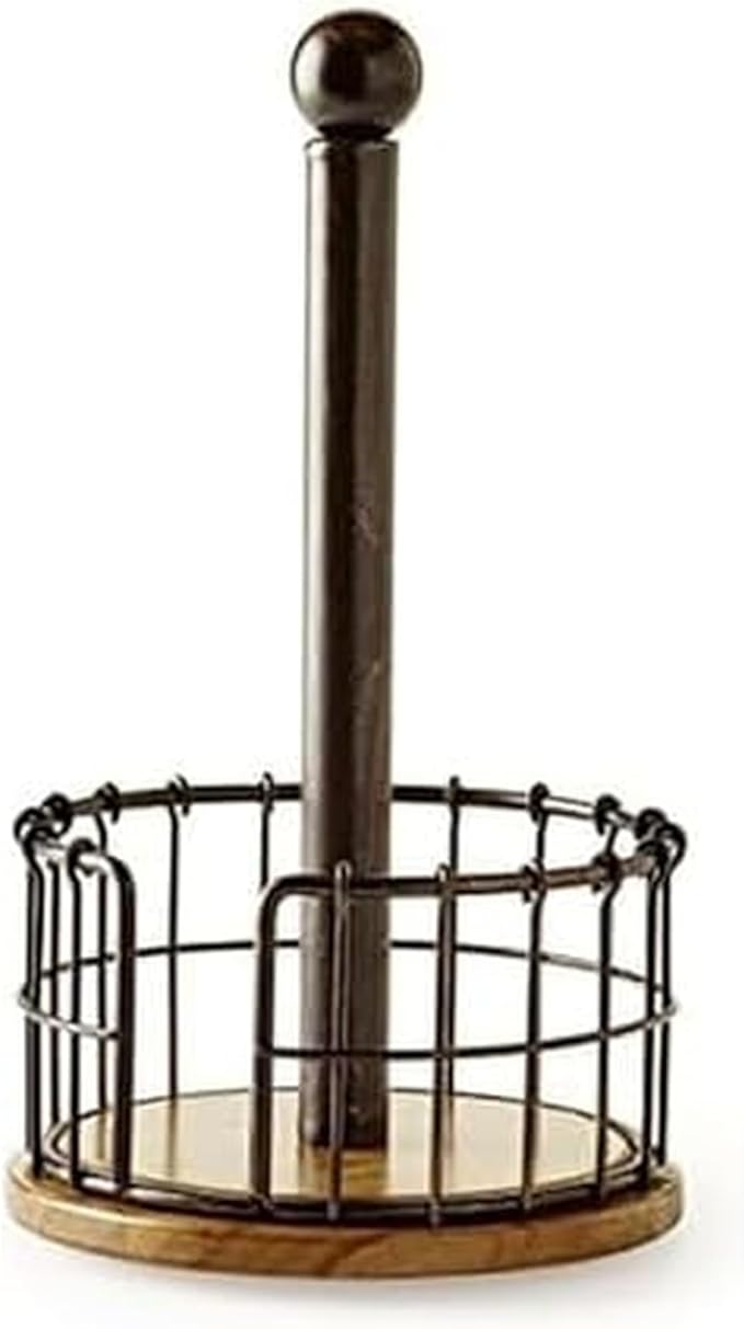 Pfaltzgraff Anvil Wire And Acacia Wood Paper Towel Holder, 13.25-Inch, Antique by Pfaltzgraff
