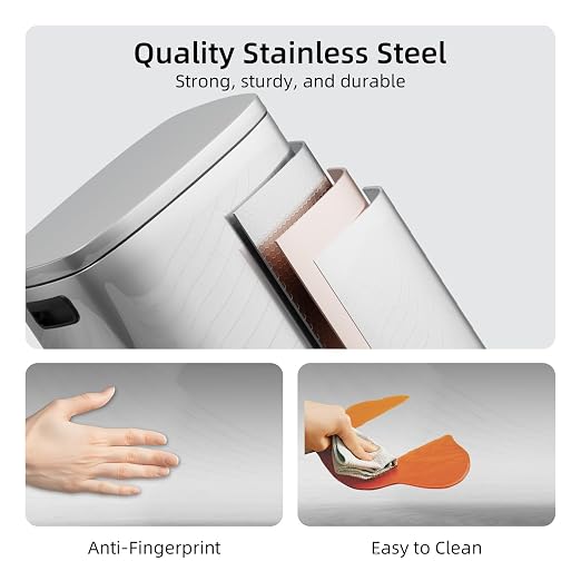 KUK 13 Gallon/50L Stainless Steel Kitchen Trash Can - Image 6