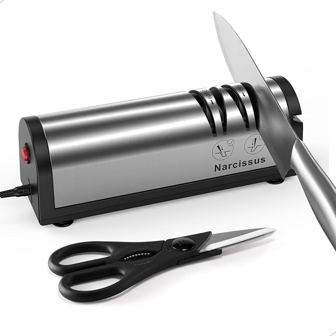Narcissus Knife Sharpener, Professional 2 Stage Electric Knife Sharpener by Narcissus