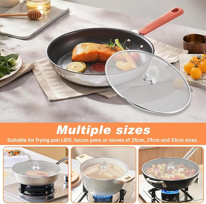 Splatter Screen for Frying Pan, 3 Pack Stainless Steel Extra-Fine Mesh Grease - Image 5