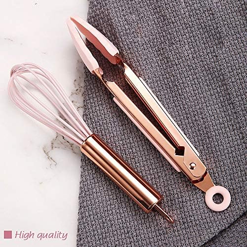 Collfa Rose Gold And Pink Kitchen Utensil Small Five-Piece Set Mini