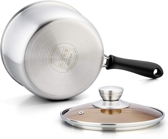 P&P CHEF 3 Quart Saucepan Small Pot, Stainless Steel Saucepan - Image 4