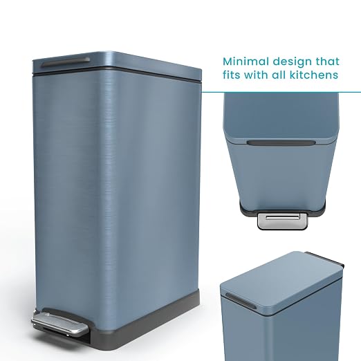 Home Zone Living 12 Gallon Slim Kitchen Trash Can - Image 7