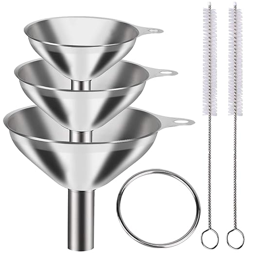 Metal Stainless Steel Funnel, Large Medium Small Funnel Set of 3, Food Grade by YLYL