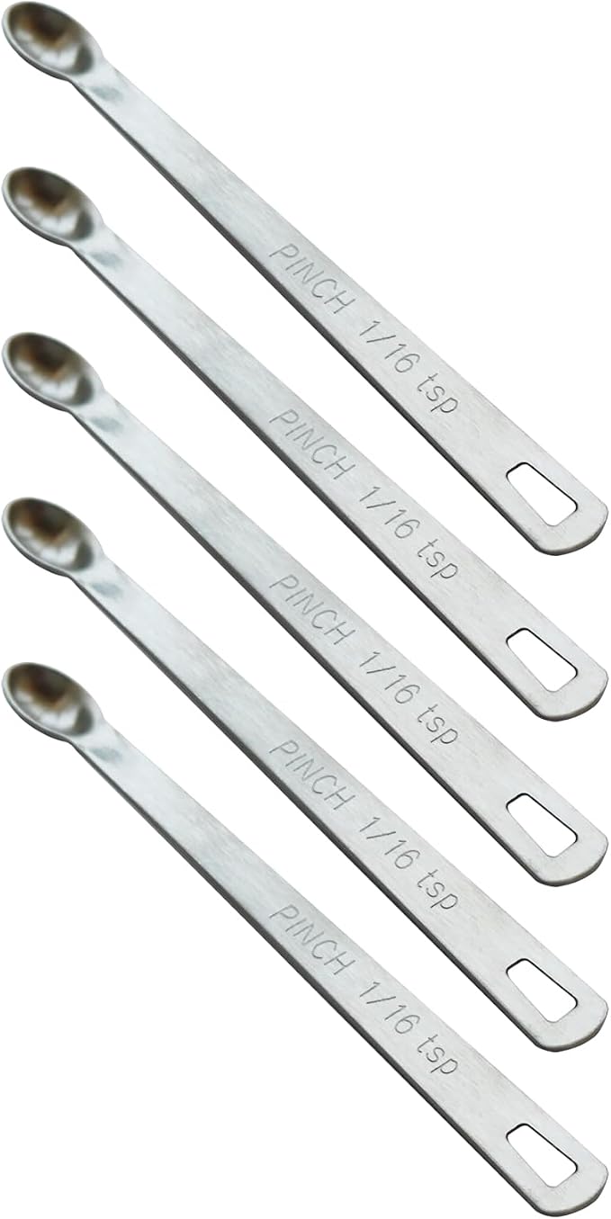 5PCS 1/16 Teaspoon Single Tiny Measuring Spoon, Small Individual Stainless by BERYLER