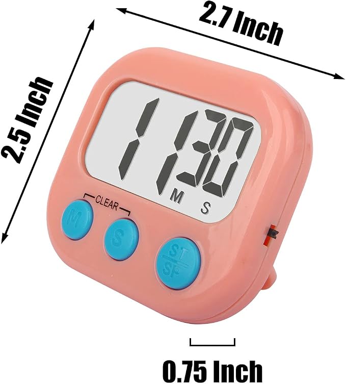 12 Pack Digital Kitchen Timers for Cooking Magnetic Timer for Cooking Loud - Image 3