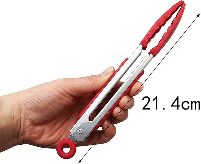 ZHIYE 4Pcs Silicone Tongs, Kitchen Tongs 7” Non-slip & Easy Grip Stainless - Image 4