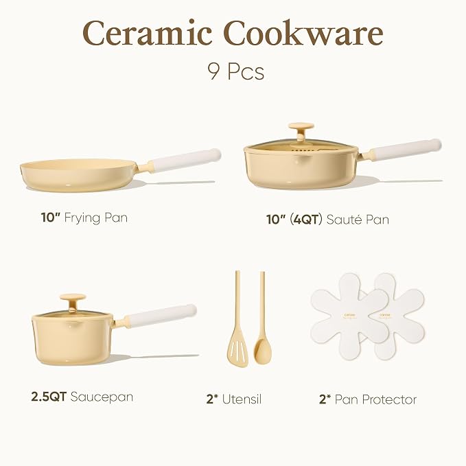 CAROTE Ceramic Cookware Set Nonstick, Non-Toxic & PFAS-Free, Dishwasher - Image 2