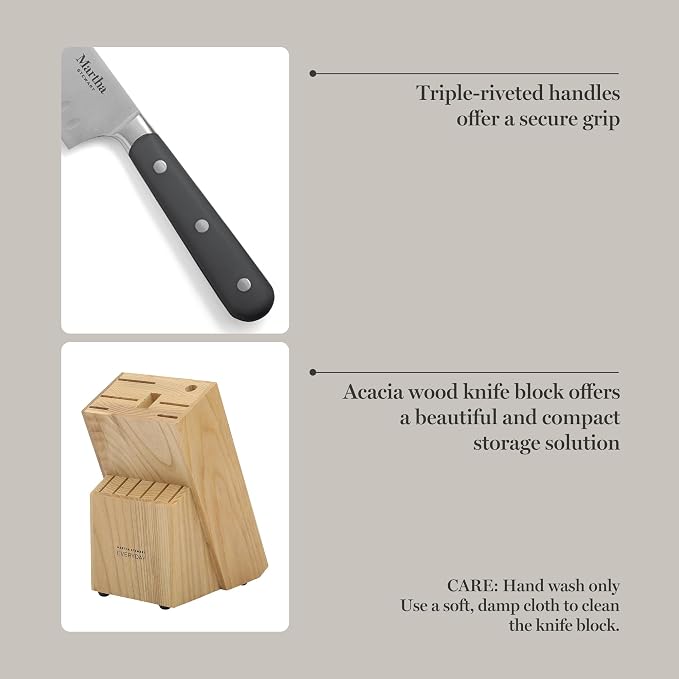 MARTHA STEWART Eastwalk 14 Piece High Carbon Stainless Steel Cutlery Knife - Image 5
