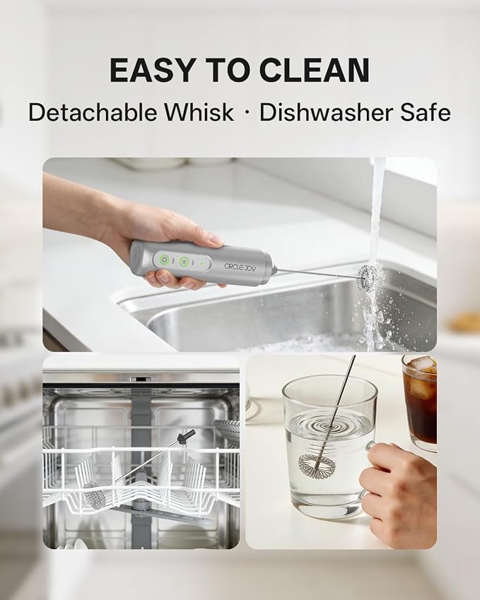 CIRCLE JOY Rechargeable 2-Speed Handheld Milk Frother - Image 7