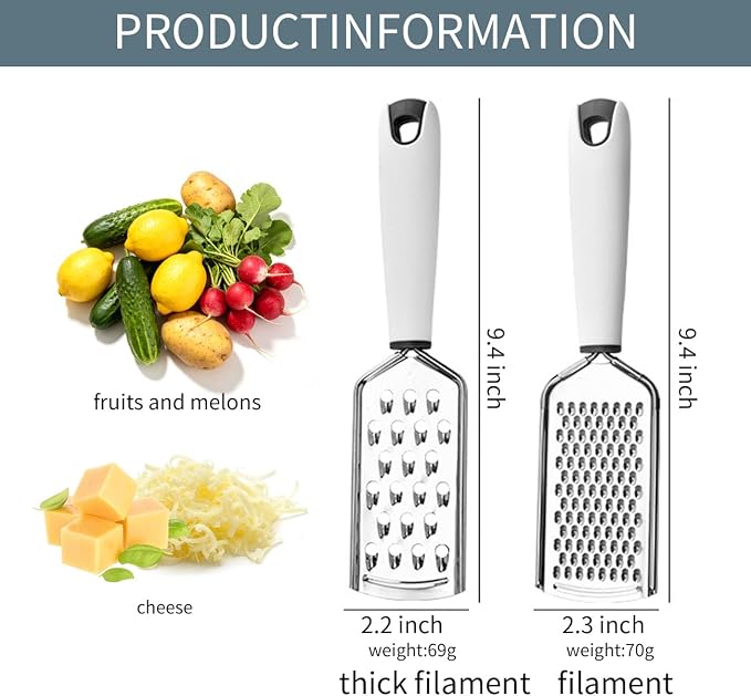 Zester Grater Set of 2, Kitchen Grater Zester Tool - Image 7