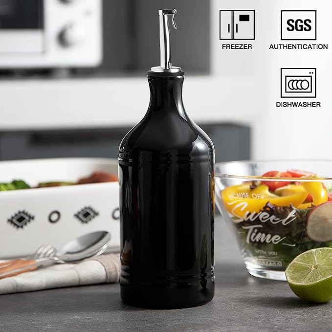 Sweejar Ceramic Olive Oil Dispenser Bottle, Opaque Oil Cruet Protects to Reduce - Image 2