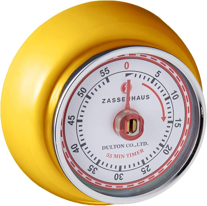 Zassenhaus Magnetic Retro Kitchen Timer, Classic Mechanical Cooking Timer by Zassenhaus