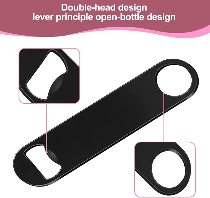 WEGAZ-15 Pack 7inch Black Stainless Steel Flat Beer Bottle Opener, Stainless - Image 5
