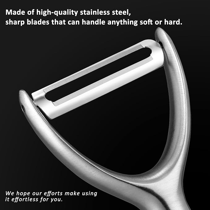 Premium Y Type 304 Stainless Steel Multifunctional Kitchen Peeler Real Wood - Image 3
