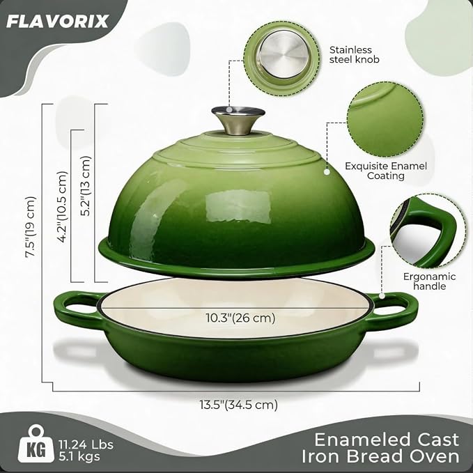 Cast Iron Bread Oven for Sourdough, 6Qt Bread Baking Pan - Image 2