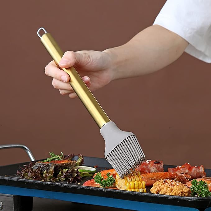 Gold Basting Brush, Berglander Non-stick Silicone Kitchen Brush - Image 7