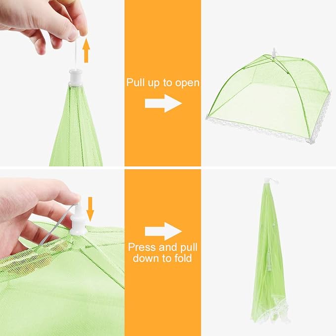 Pop-Up Mesh Screen Tent Umbrella, SPANLA 8 Pack Colored Food Cover Net - Image 4