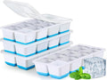 Large Ice Cube Trays with Lid, Jrisbo 2 Pack Stackable Silicone Ice Cube Molds by Jrisbo