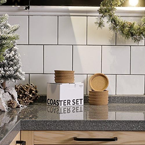 Sweese Cork Coasters - 4 Inch Perfect for Most Kind of Mugs - Protect