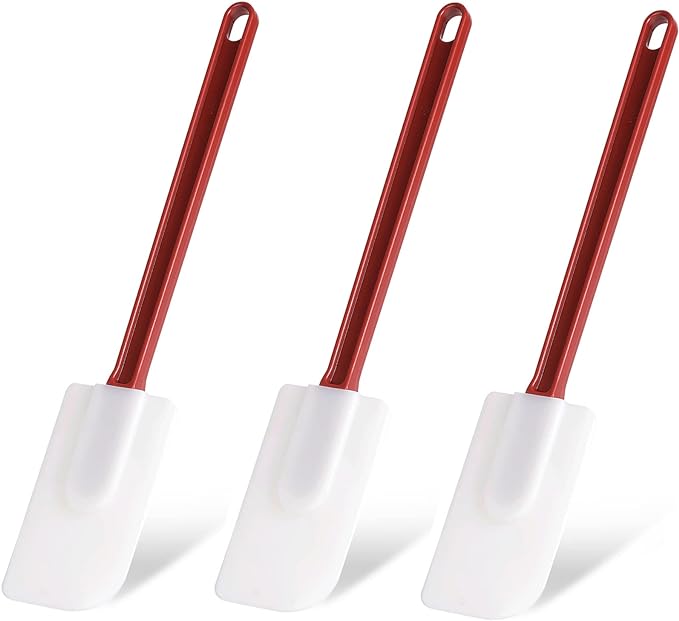 3 PCS Commercial Grade Heat Resistant Silicone Spatulas, 9.5-Inch Rubber by Heffiso+Silicone+Utensils