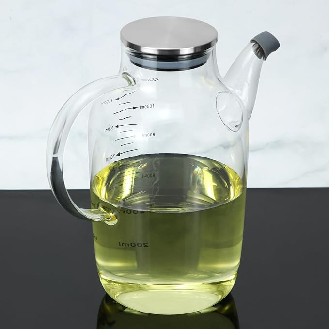 QWORK 1200ML/40Oz Large Glass Cooking Oil Bottle - Image 4