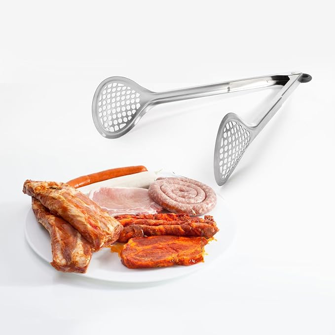 TOPZEA 4 Pack 12 Inch Stainless Steel BBQ Tongs, Heat Resistant 600°F Locking - Image 4