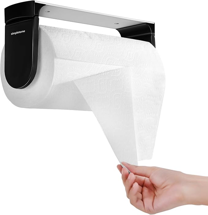 simpletome ONE Hand Tear Paper Towel Holder Under Cabinet Adhesive or Drilling by simpletome