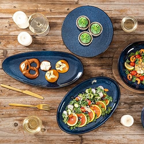 vicrays Large Oval Serving Platters, 16"/14"/10" Porcelain Serving