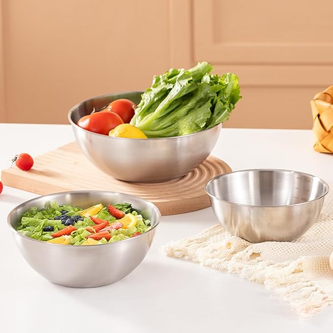 Stainless Steel Salad Bowls Set - Image 4