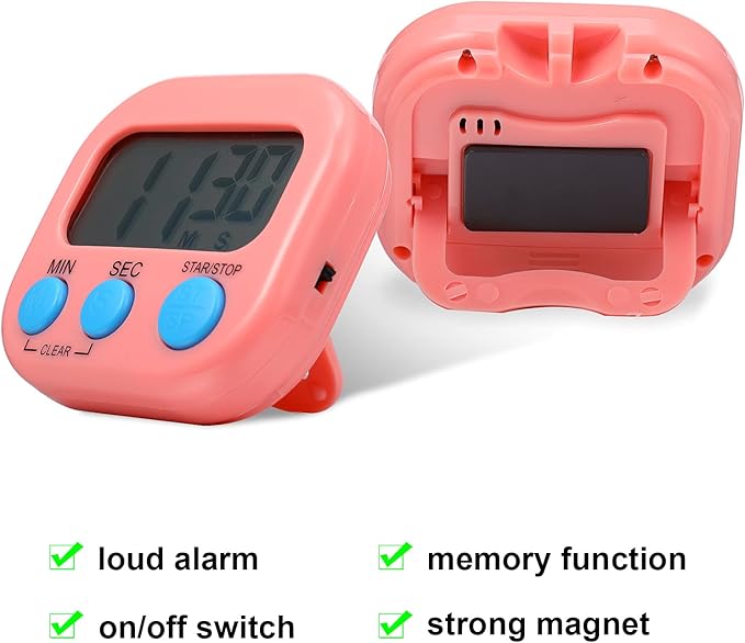 Digital Kitchen Timer Magnetic Countdown Timer Kitchen Loud Alarm Stopwatch - Image 4