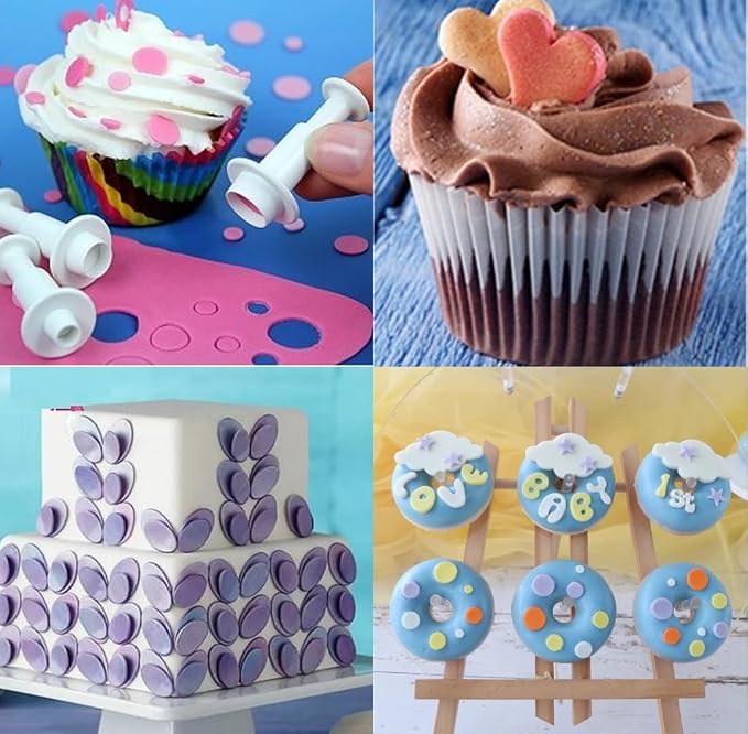 20 Pcs Cookie Cutters, Fondant Cake Cookie Plunger Cutter, Mini Plastic Biscuit - Image 4