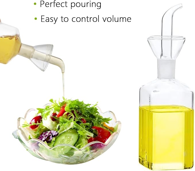 LandHope Oil Bottle Glass Olive Oil Dispenser Bottle Glass Cooking Oil Vinegar - Image 2