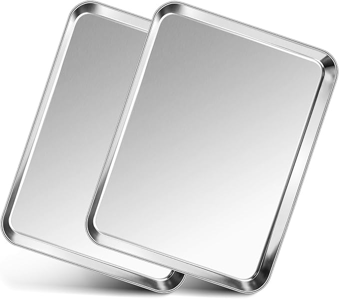 P&P CHEF 12.5 Inch Baking Cookie Sheet, Oven Pan Tray Stainless Steel Sheet Pan by PPCHEF