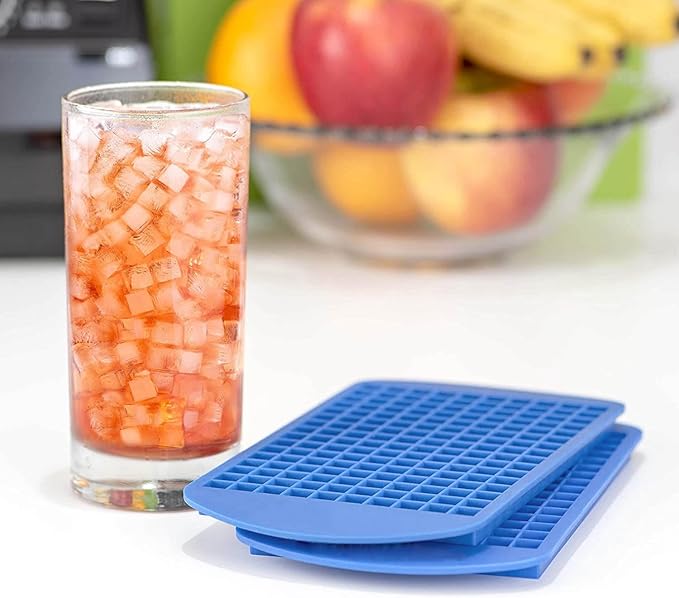 Mini Ice Cube Trays Set of 2-160 Small Ice Cubes Silicone Mold - Image 2