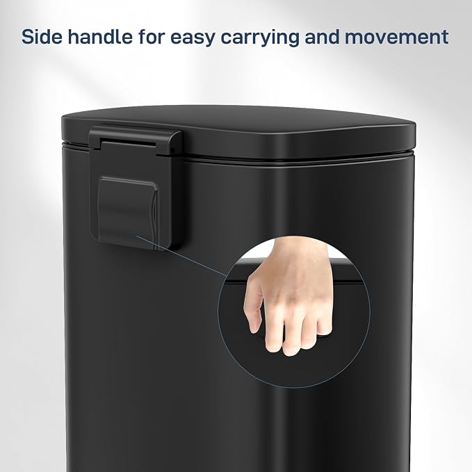 Arlopu 8 Gallon Step Trash Can, Stainless Steel Garbage Bin, Soft-Close Rubbish - Image 5