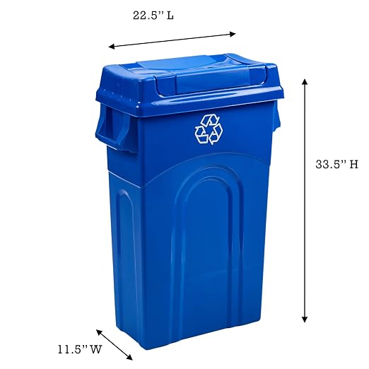 United Solutions 23 Gallon Highboy Plastic Recycling Bin Kitchen Trash Can - Image 2